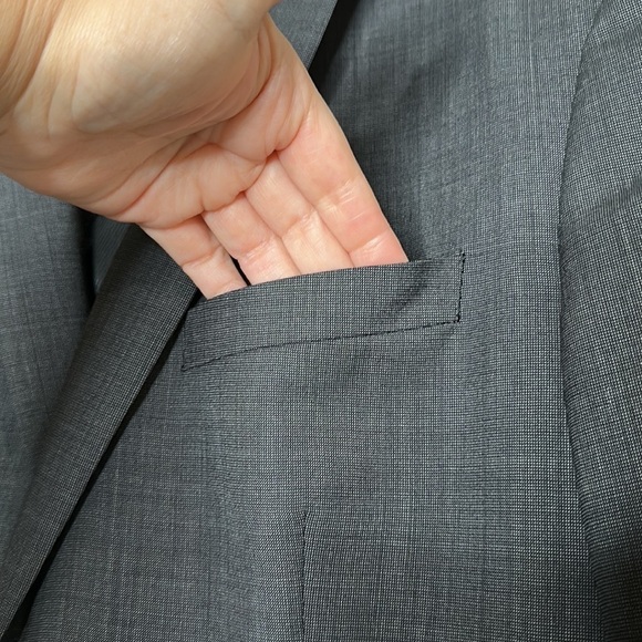 BarIII 100% Wool Oversized Boyfriend Blazer Gray Extra Large Lined Dark Academia - Picture 11 of 14